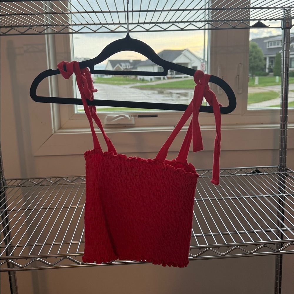 Hollister red crop tank top